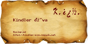Kindler Éva névjegykártya